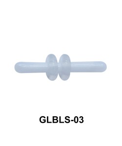 Glass Barbell with Two Trasparent Silicon Ring Outer GLBLS-03